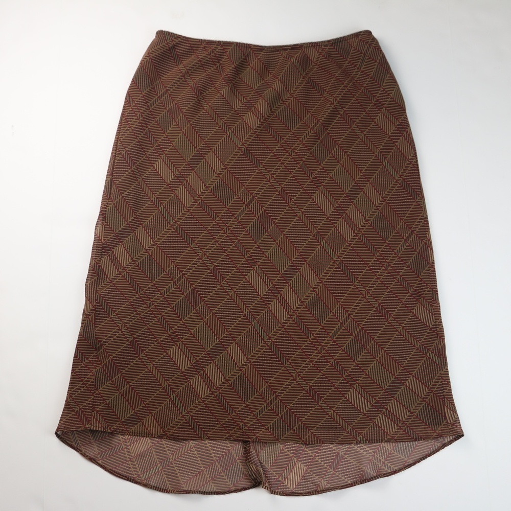 Express Hi Low Skirt Patterns Brown Size Medium